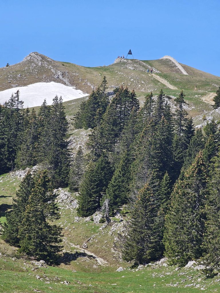 Le sommet du Mont Tendre en suisse, sur le Tour du Lac Léman en Trail